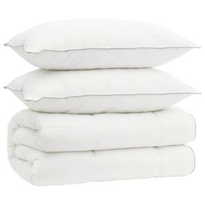 vidaXL T&auml;cke och kudde set 3 st 200x200 cm 4 &aring;rstider 140+220 GSM Ull