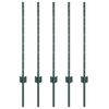 vidaXL Inb&auml;ddad staketpost 5 st Gr&ouml;n 120 cm Pulverlackerat st&aring;l