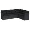 vidaXL Loungegrupp med dynor 6 delar svart konstrotting