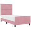 vidaXL B&auml;ddfj&auml;der med huvudgavel Rosa 90 x 190 cm Sammet