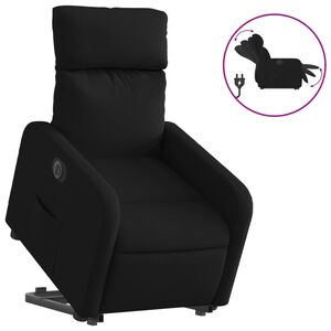 vidaXL Elektrisk reclinerf&aring;t&ouml;lj med uppresningshj&auml;lp svart tyg