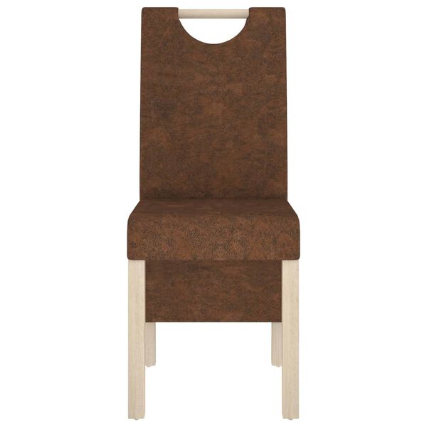 vidaXL Matstolar 4 st brun konstmocka