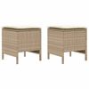 vidaXL 2 st Tr&auml;dg&aring;rdspall PE Rattan Beige och gr&auml;ddf&auml;rgad