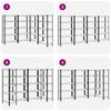 vidaXL Förvaringshyllor 4 st blå stål och konstruerat trä 5 hyllplan