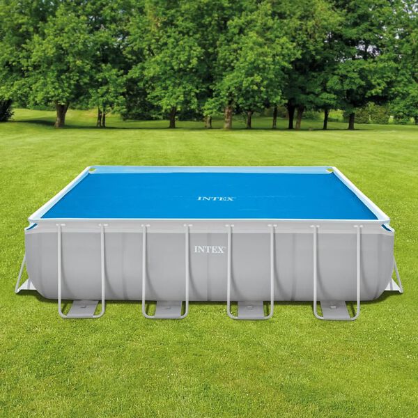 Intex Pool&ouml;verdrag solenergi bl&aring; 378x186 cm polyeten
