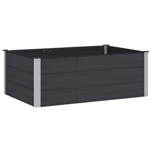 vidaXL Upph&ouml;jd odlingsl&aring;da Svart 150 x 100 x 54 cm WPC och aluminium