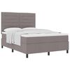 vidaXL B&auml;ddfj&auml;der med madrass med huvudgavel Taupe 140 x 190 cm tyg