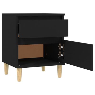 vidaXL Sängbord svart 40x35x50 cm