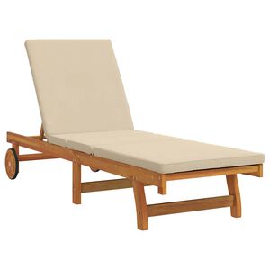vidaXL Solstol Reclining Brun 199 x 63 x 85 cm Massivt Akaciatr&auml;