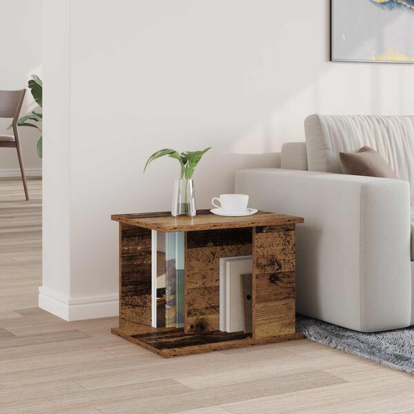 vidaXL Tidningshylla Gammalt tr&auml; 35 x 35 x 45 cm Konstruerat tr&auml;