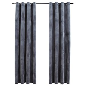 vidaXL M&ouml;rkl&auml;ggningsgardiner med ringar 2 st antracit sammet 140x245 cm