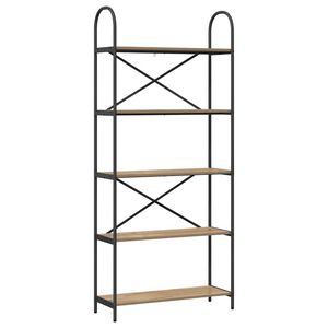 vidaXL Hyllsystem 5 niv&aring;er 80 x 30 x 183 cm Konstruerat tr&auml; Artisan Ek