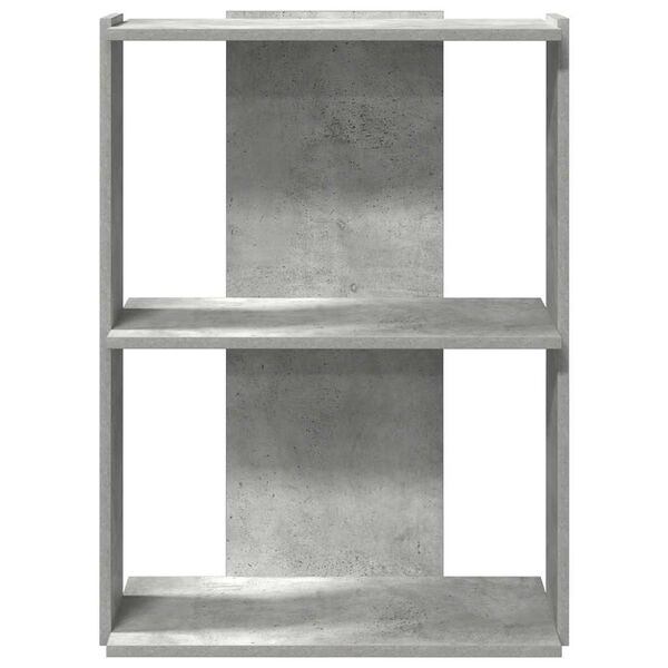 vidaXL Bokhylla 3 hyllplan betonggrå 60x30x80 cm konstruerat trä