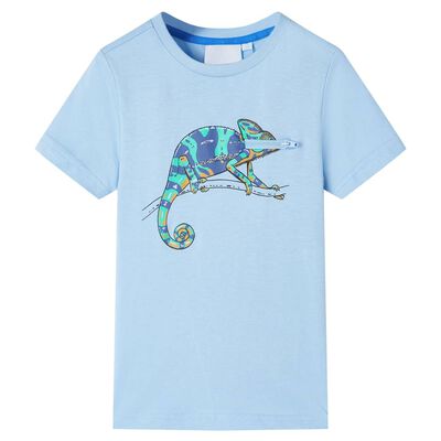 T-shirt med korta ärmar för barn ljusblå 140