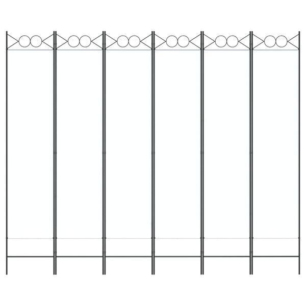 vidaXL Rumsavdelare 6 paneler vit 240x200 cm tyg