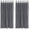 vidaXL M&ouml;rkl&auml;ggningsgardiner 2 st Ljusgr&aring; 140 x 175 cm Sammet