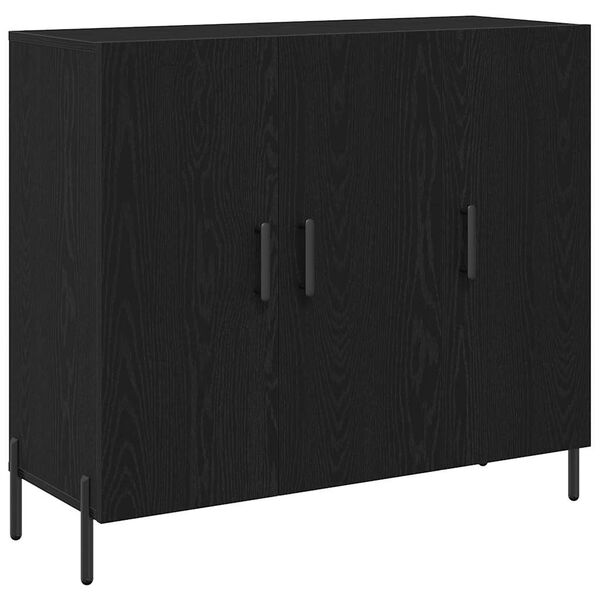 vidaXL Sideboard Svart Ek 90 x 34 x 80 cm Konstruerat tr&auml;