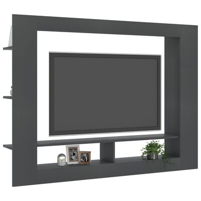 vidaXL Tv-bänk grå 152x22x113 cm konstruerat trä