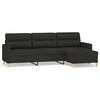 vidaXL 3-sitssoffa med fotpall Svart 210 cm tyg