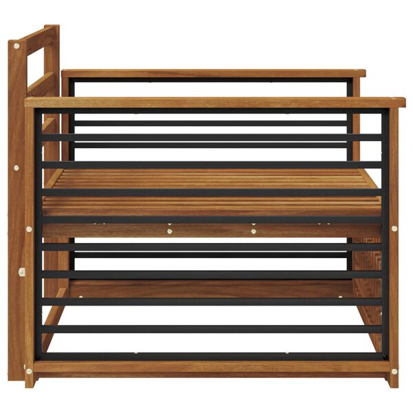 vidaXL 2 Stycke Sofa med armst&ouml;d Massivt Akaciatr&auml; Naturf&auml;rg