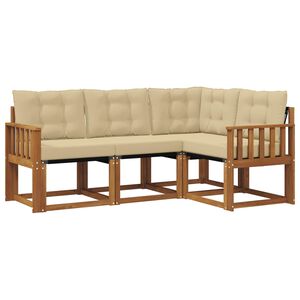 vidaXL Utomhussoffset 4 st 4-sits Naturlig och Beige