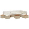 vidaXL Tr&auml;dg&aring;rdsoffset 9 st Beige konstrotting