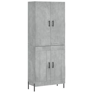 vidaXL H&ouml;gsk&aring;p betonggr&aring; 69,5x34x180 cm konstruerat tr&auml;