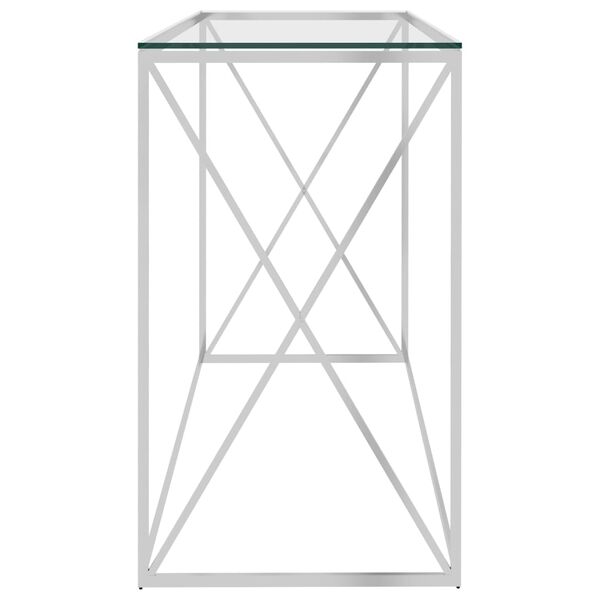 vidaXL Sidobord silver 120x40x78 cm rostfritt st&aring;l och glas