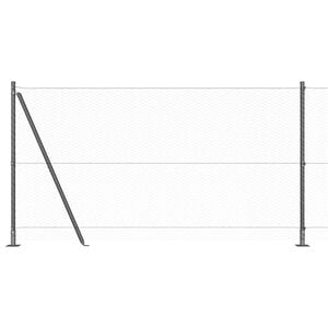 vidaXL Hexagonal st&auml;ngsel med betongfundament 10 x 1,2 m Gr&aring; Mesh