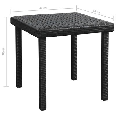 vidaXL Solsäng med dyna & bord konstrotting svart