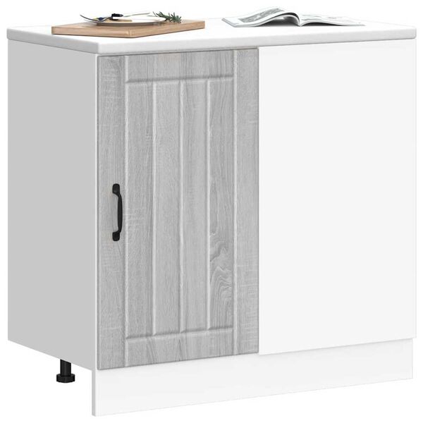 vidaXL Köksskåp nedre Lucca grå sonoma konstruerat trä