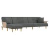 vidaXL L-formad b&auml;ddsoffa m&ouml;rkgr&aring; 279x140x70 cm tyg