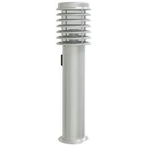 vidaXL Utomhusgolvlampa med eluttag silver 60 cm rostfritt st&aring;l