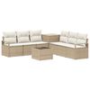 vidaXL Soffset 8 st Beige och kr&auml;mvit Poly Rattan och st&aring;l