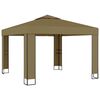 vidaXL Paviljong dubbla tak 3x3x2,7 m taupe 180 g/m&sup2;