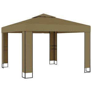 vidaXL Paviljong dubbla tak 3x3x2,7 m taupe 180 g/m&sup2;