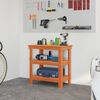 vidaXL Arbetsb&auml;nk med hylla Vaxbrun 78,5 x 50 x 80 cm Massiv furu