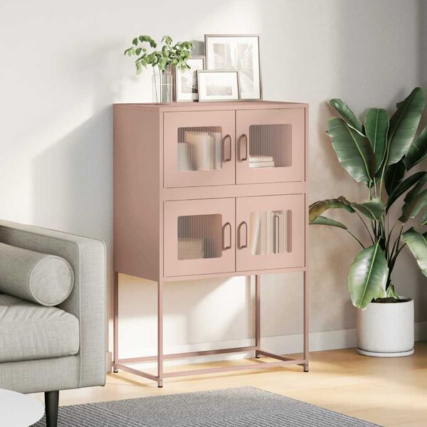 vidaXL Highboard rosa 68x39x107 cm stål