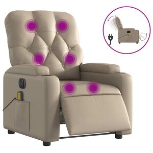 vidaXL Elektrisk massagef&aring;t&ouml;lj cappuccino konstl&auml;der