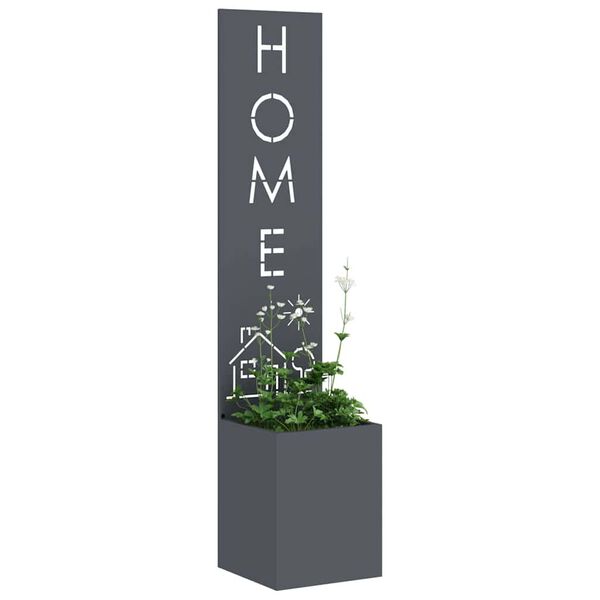 vidaXL Trädgårds integritetsskärm Antracit 32 x 140 cm Kallvalsat stål