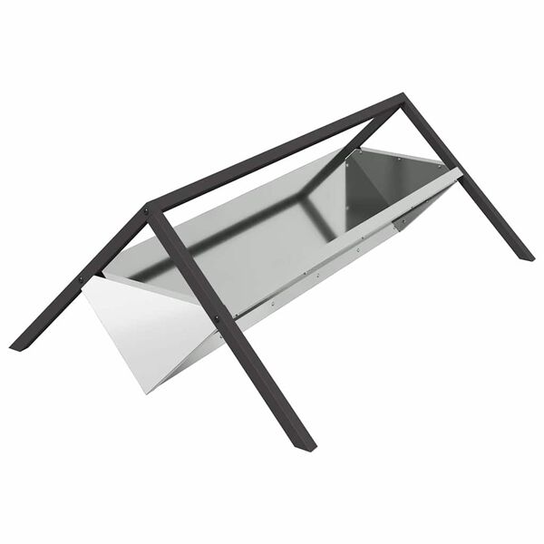 vidaXL Fodertrog f&ouml;r boskap Silver 111 x 76 x 38 cm Galvaniserat St&aring;l