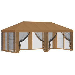 vidaXL Gazebo-tak med sidov&auml;ggar 6 x 3 m Beige Polyester 190