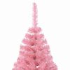 vidaXL Konstgjord F&ouml;rbelyst Julgran med 300 LED-lampor Rosa 240 cm PVC