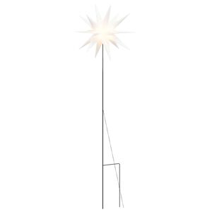 vidaXL Stj&auml;rna med LED med spett vikbar vit 57 cm