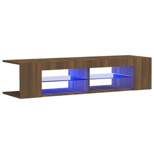 vidaXL Tv-b&auml;nk med LED-belysning brun ek 135x39x30 cm