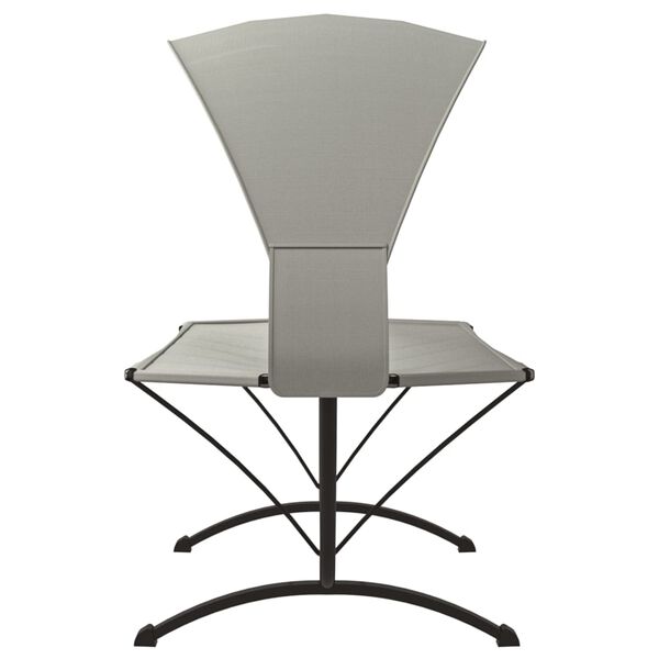 vidaXL Solsäng med tak gräddvit stål och oxford-tyg