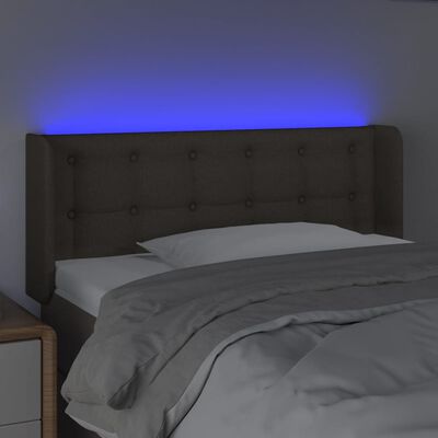 vidaXL Sänggavel LED taupe 103x16x78/88 cm tyg
