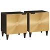 vidaXL Nattduksbord 2 pcs Svart och Guld 40 x 33 x 46 cm