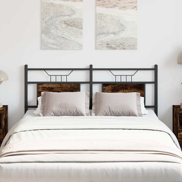 vidaXL S&auml;nggavel r&ouml;kt ek 137 cm konstruerat tr&auml; och st&aring;l