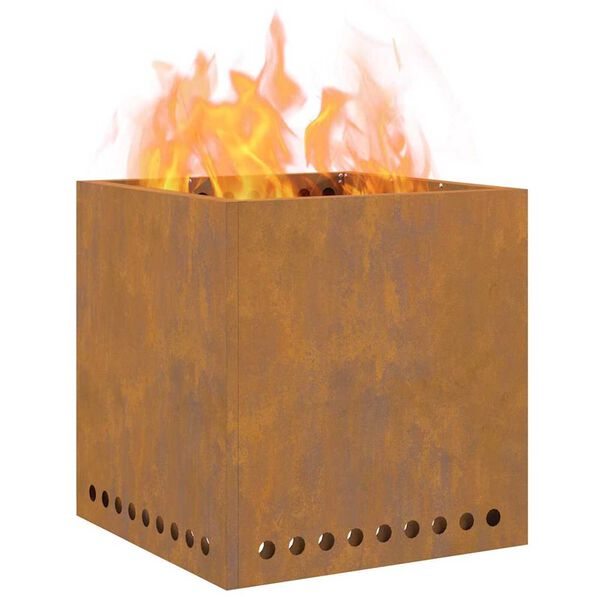 vidaXL Röklös eldstad Brun 48 x 48 x 50 cm Stål